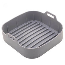 Carregar imagem no visualizador da galeria, Forma Quadrada de Silicone para Air Fryer Cinza 20x7cm Lyor Reutilizável Carne Bolo
