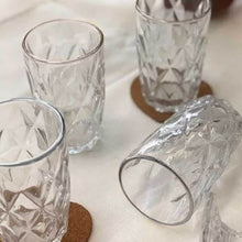 Carregar imagem no visualizador da galeria, Jogo 6 Copos Diamond Alto De Vidro 390ml Lyor Suco Água Refrigerante Diamante Transparente
