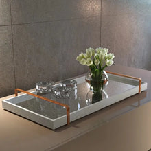 Carregar imagem no visualizador da galeria, Bandeja Off White Espelhada com Alças Casa Splendida
