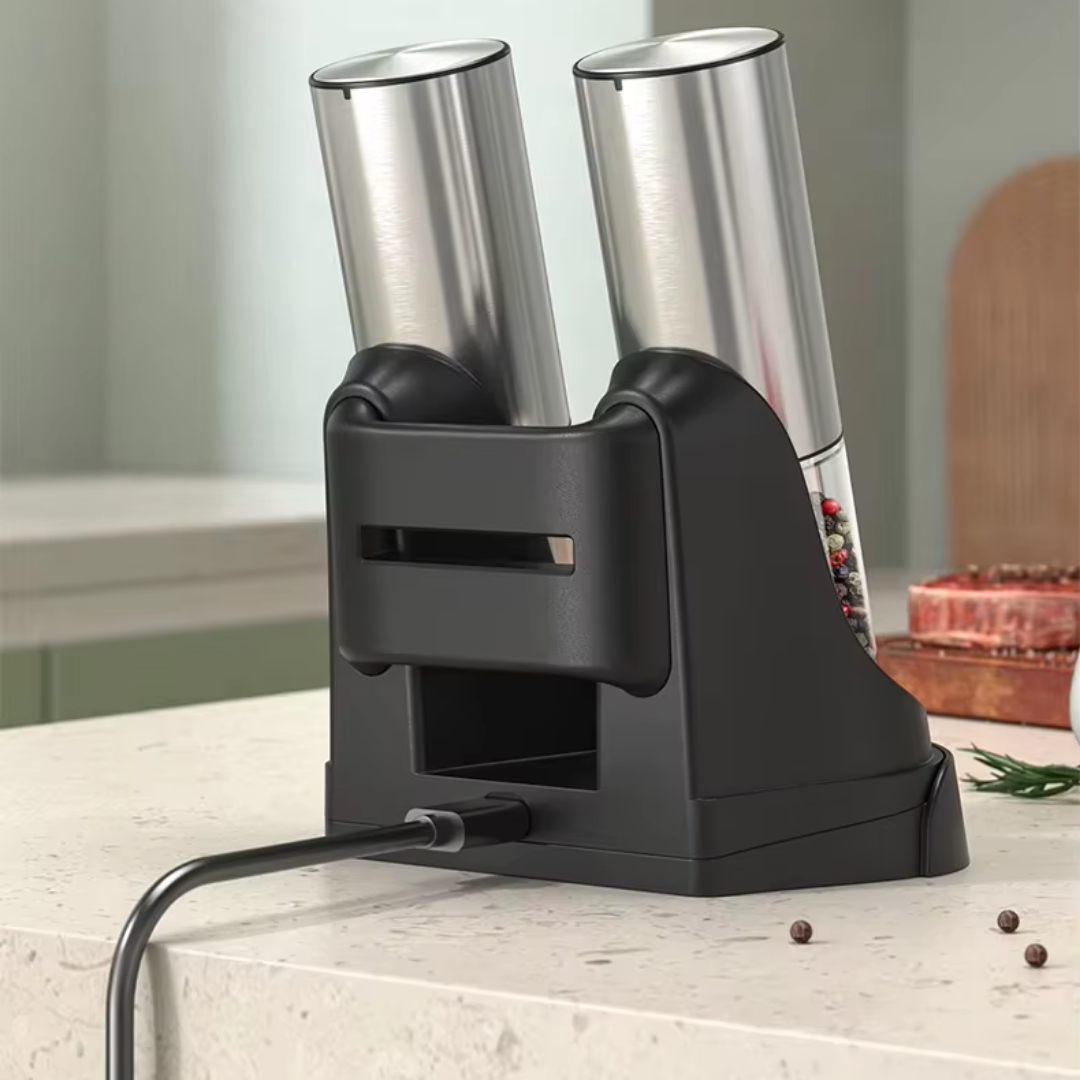 Moedor Elétrico de Sal e Pimenta 190ml Recarregável USB