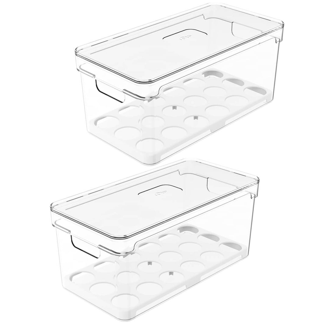 Kit 2 Organizadores De Ovos Clear Fresh Porta Ovos Empilhável Organizador De Geladeira 36 Ovos OU