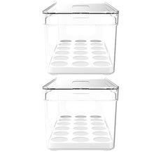 Carregar imagem no visualizador da galeria, Kit 2 Organizadores De Ovos Clear Fresh Porta Ovos Empilhável Organizador De Geladeira 36 Ovos OU
