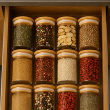 Carregar imagem no visualizador da galeria, Porta Temperos com Tampa de Bambu – Kit com 6 Unidades de 200ml | Casa Splendida
