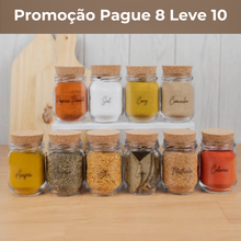 Carregar imagem no visualizador da galeria, Kit Potes 200ml com Tampa de Cortiça Elegância Natural
