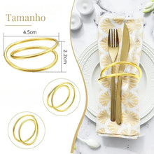 Carregar imagem no visualizador da galeria, Argola Porta‑Guardanapo Dourada Minimal Casa Splendida
